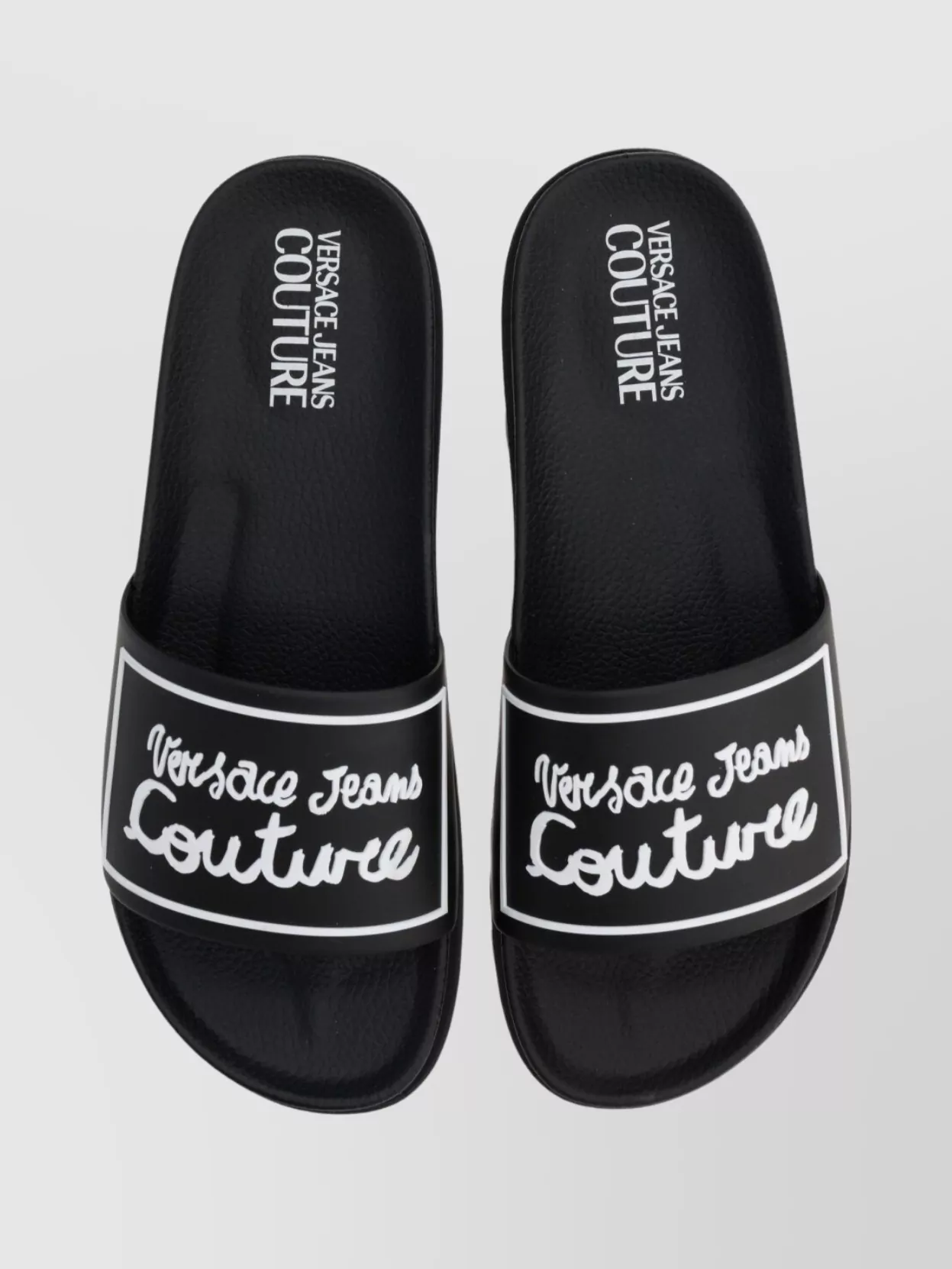 Versace Jeans Couture Flat Sole Open Toe Sandals With Wide Strap