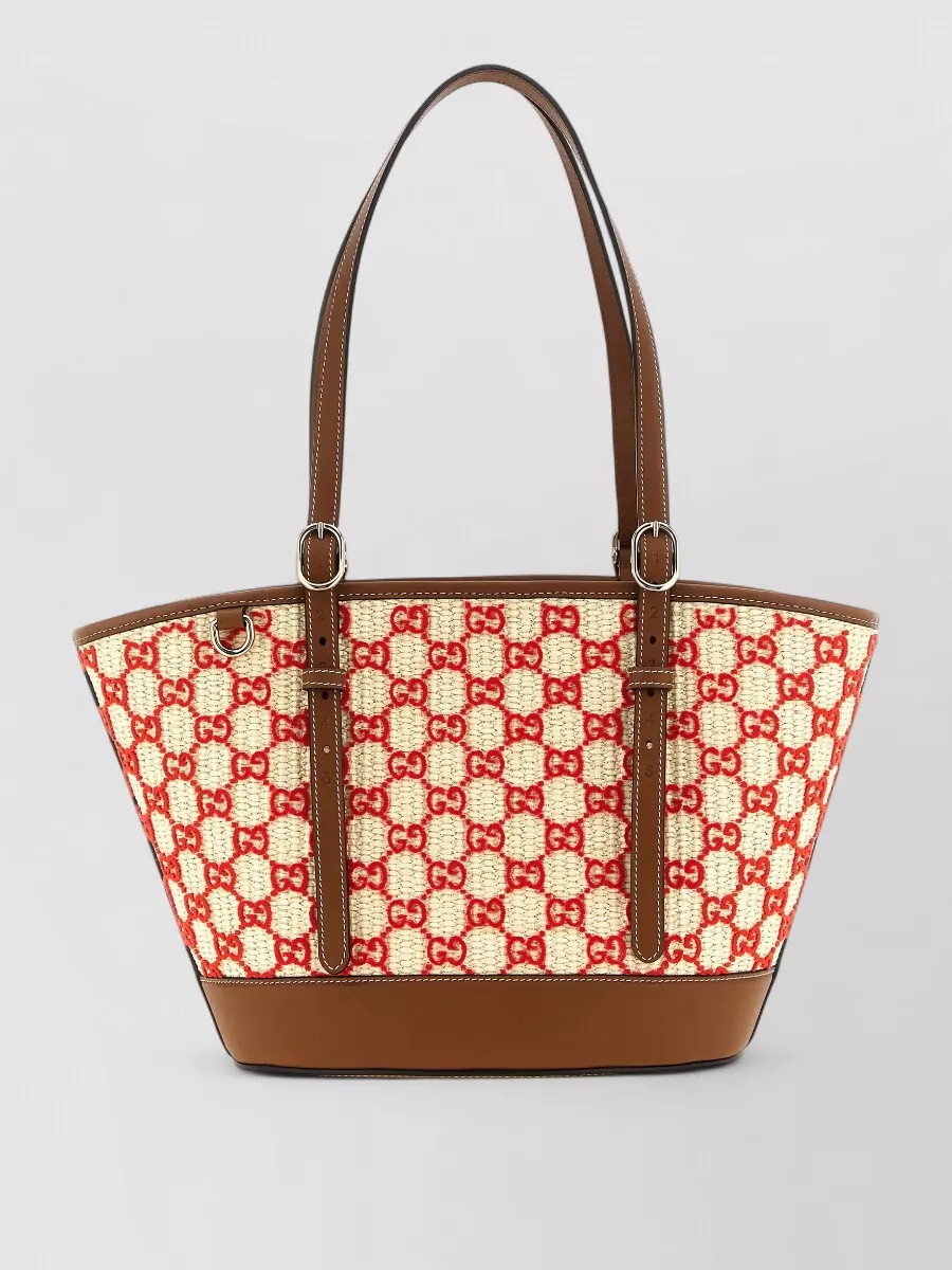 Gucci small woven fabric tote bag