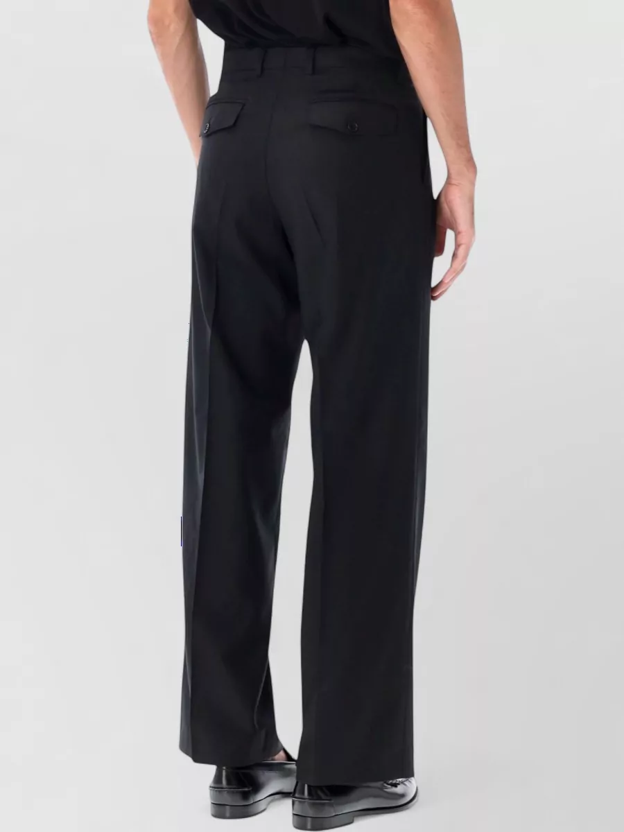 Sunflower Wool Wide-Leg Pleated Tailored Trousers