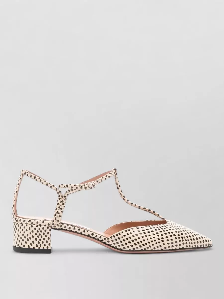 Aquazzura Sorbonne Bambi Snake Print Block Heel Pumps