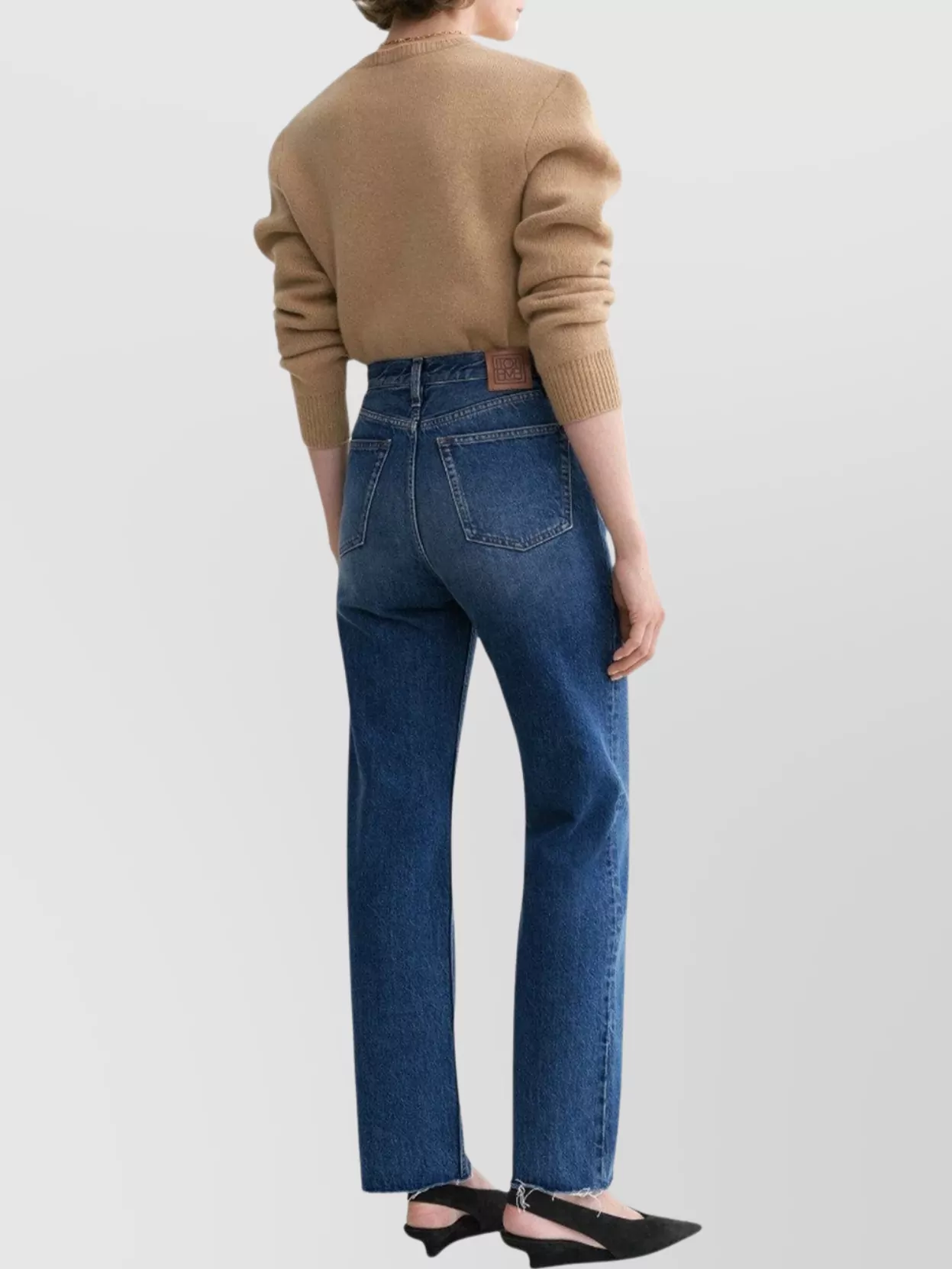 Totême High-Rise Denim With Frayed Hem And Flap