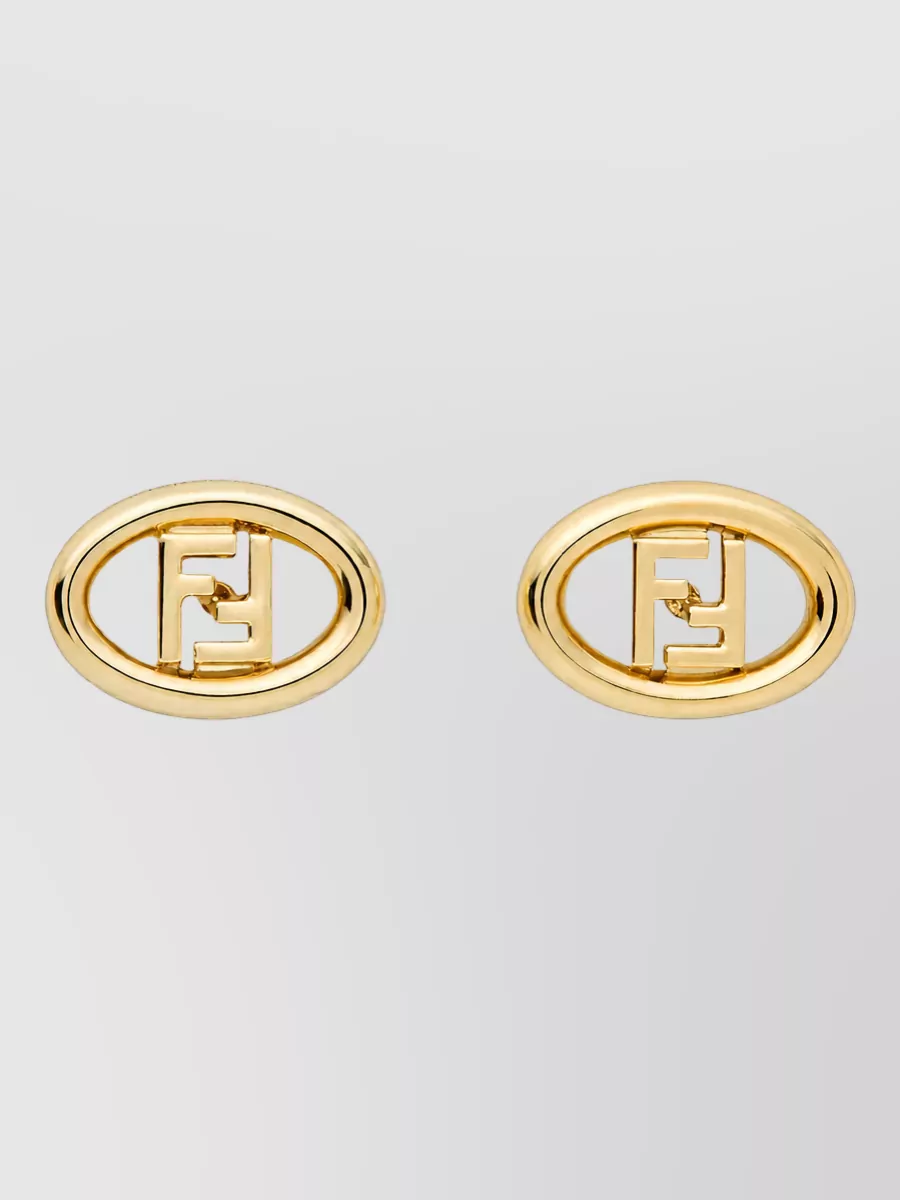 Fendi cutout logo hoop earrings