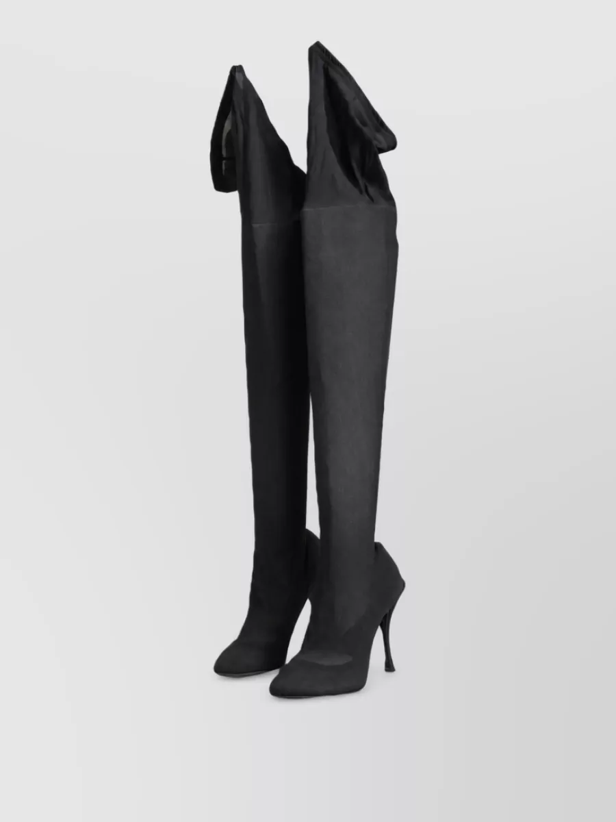 Dolce&Gabbana Silk Knee-High Sock Boots