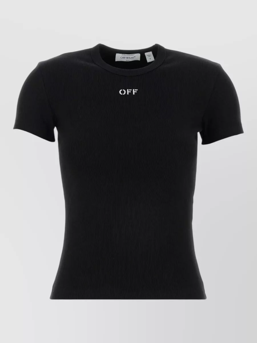 Off-White Stretch Cotton T-Shirt