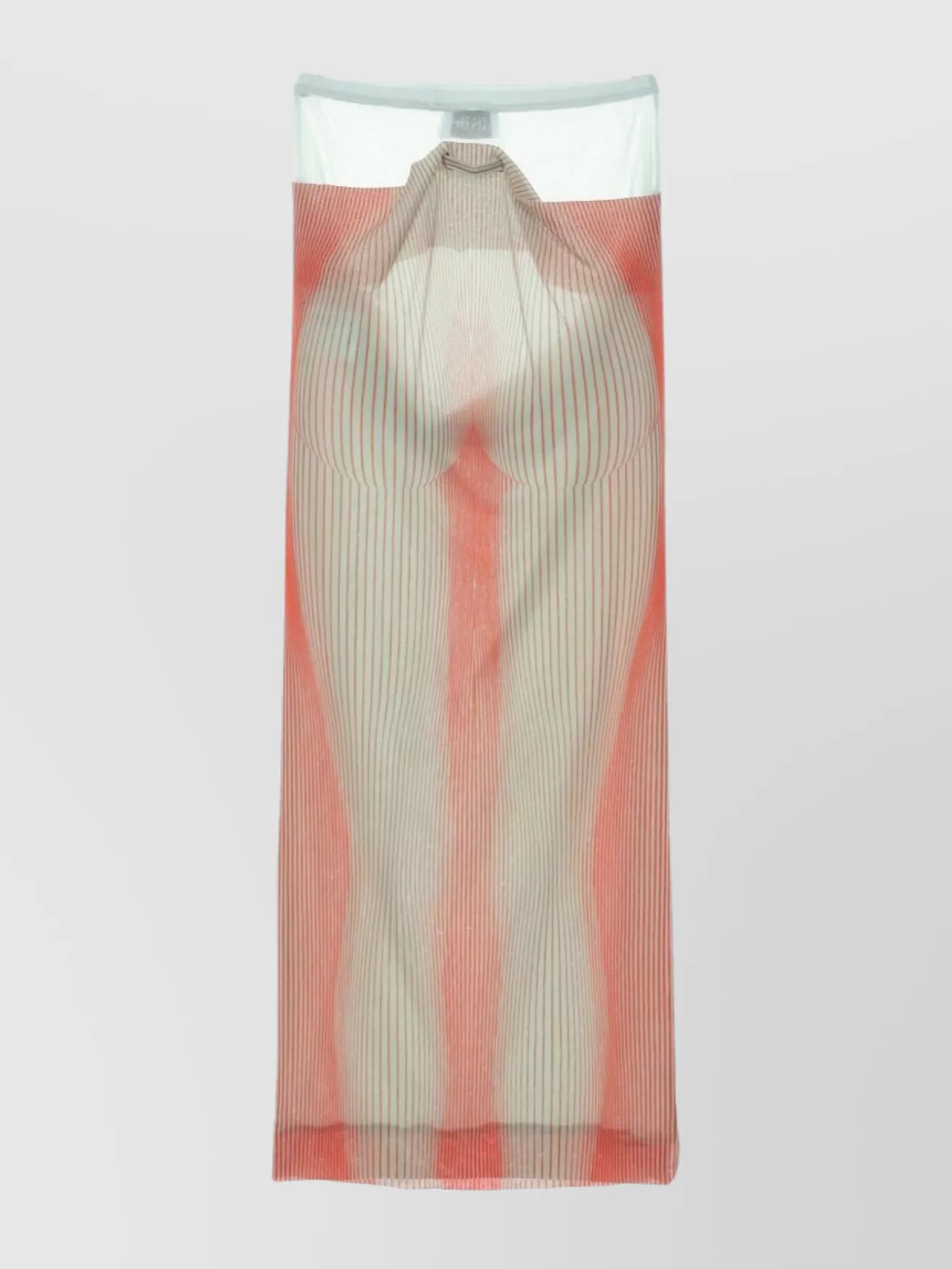 Jean Paul Gaultier Sheer Striped Midi Skirt