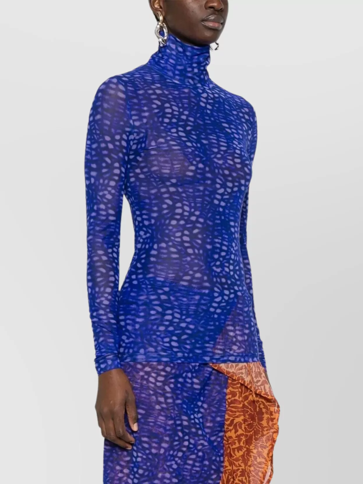 Dries Van Noten Abstract Pattern Long Sleeve Turtleneck Knitwear
