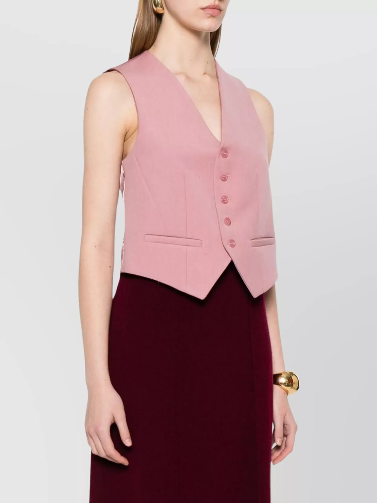 The Frankie Shop Sleeveless Wool Blend V-Neck Vest
