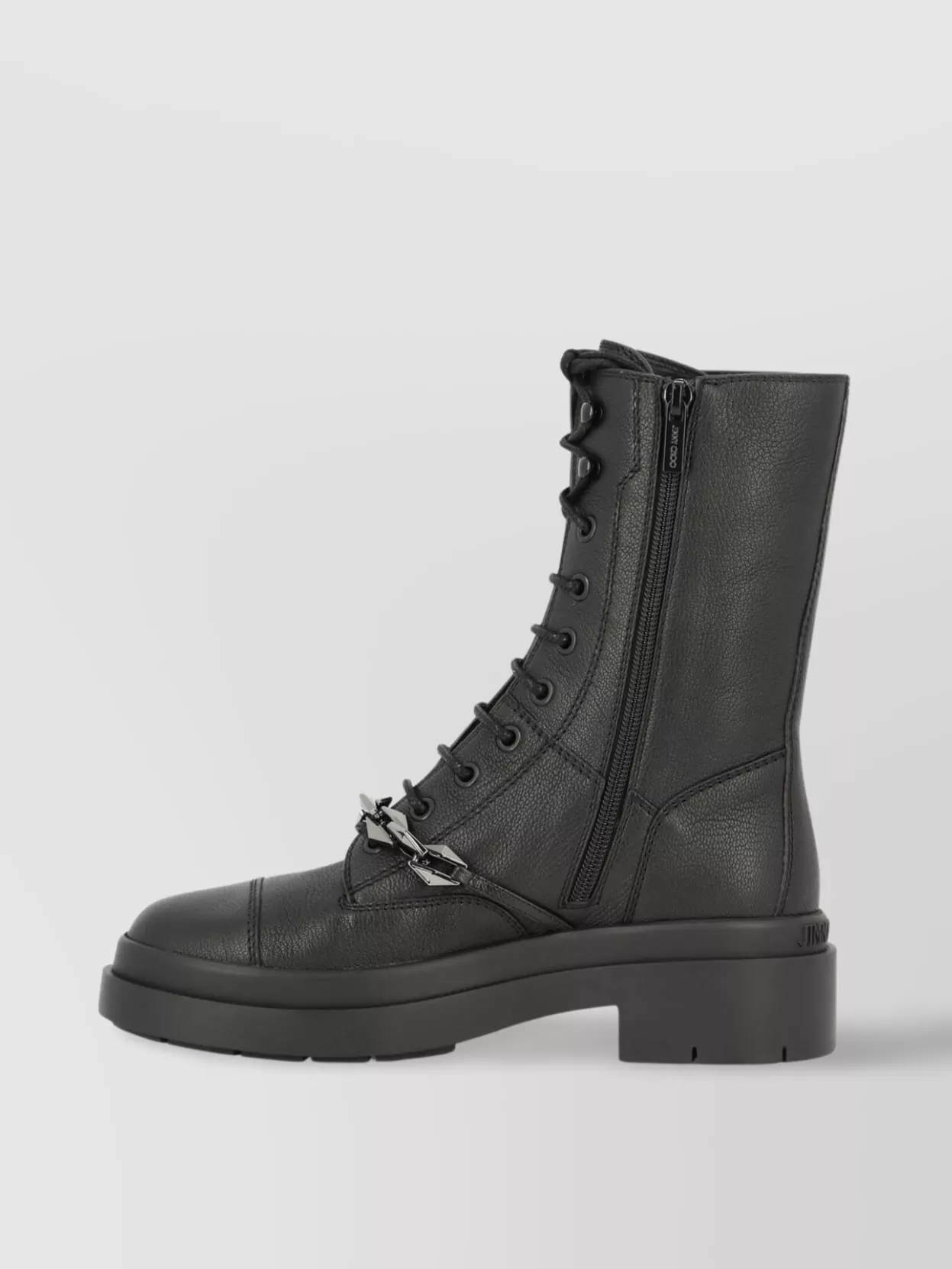 Jimmy Choo Chunky Sole Chain Detail Round Toe Boots
