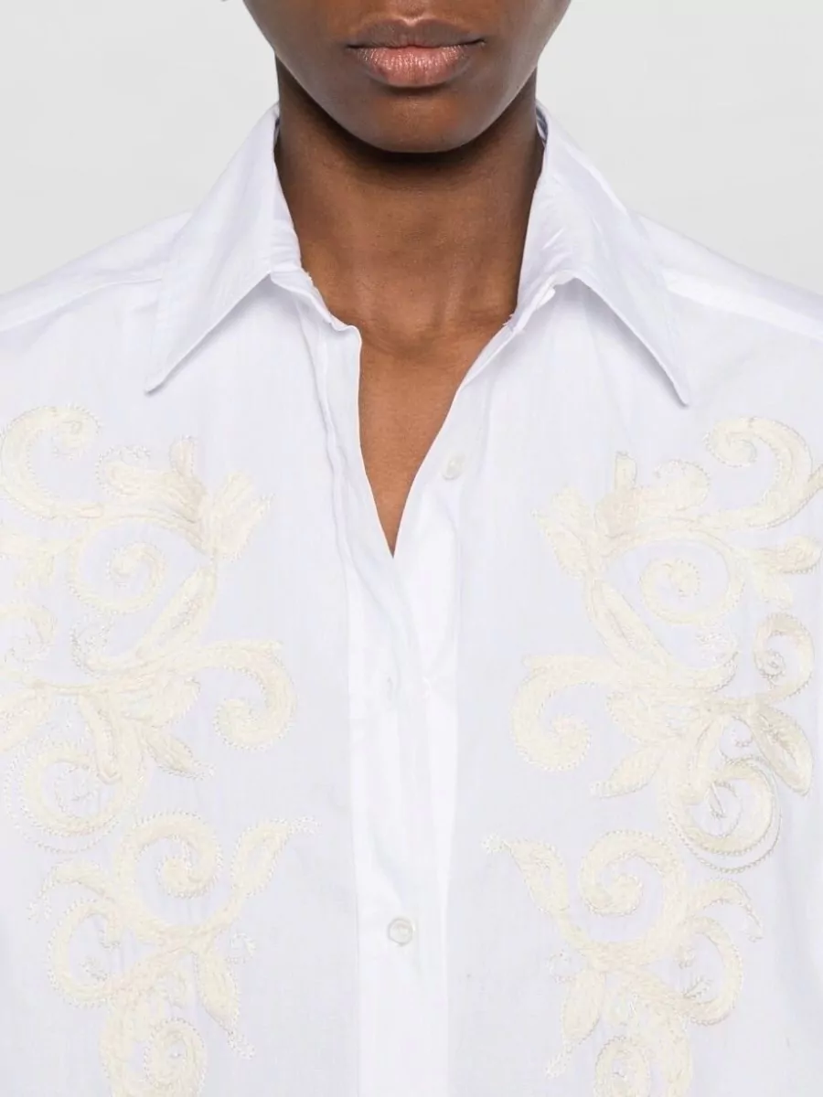 Ermanno Firenze Embroidered Cotton Long-Sleeve Shirt