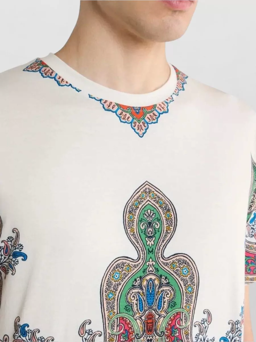 Etro Paisley Print Crewneck Short-Sleeve T-Shirt
