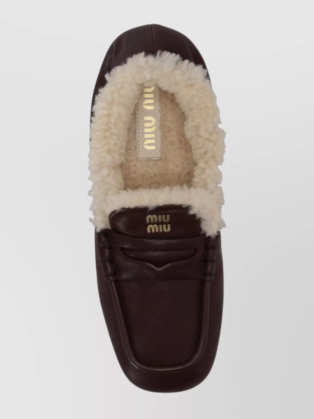 Miu Miu Winter Aviator Nappa Leather Loafers In Brown