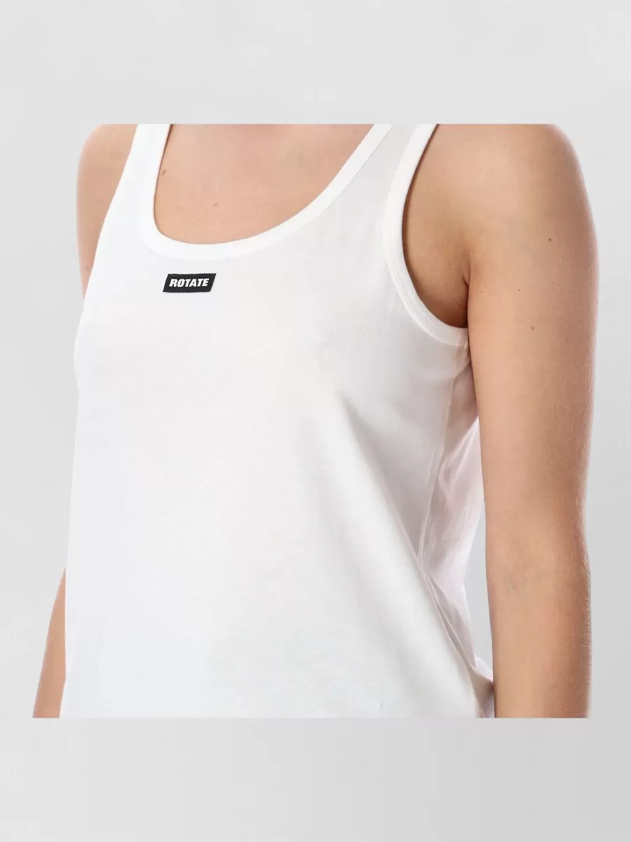 Rotate Logo Tank Top Scoop Neck Ruffle Hem