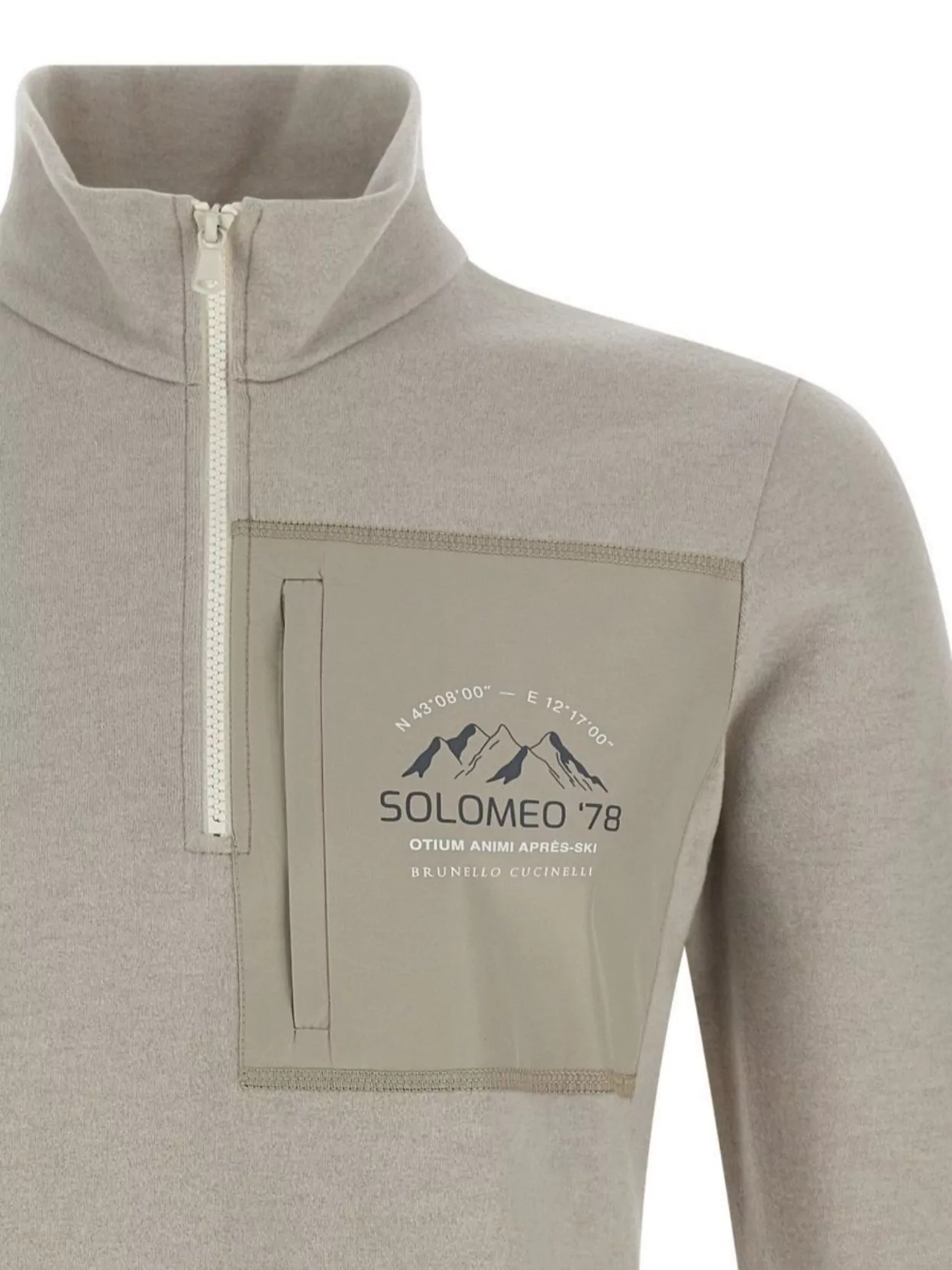 Brunello Cucinelli Cashmere High Collar Long Sleeve Top