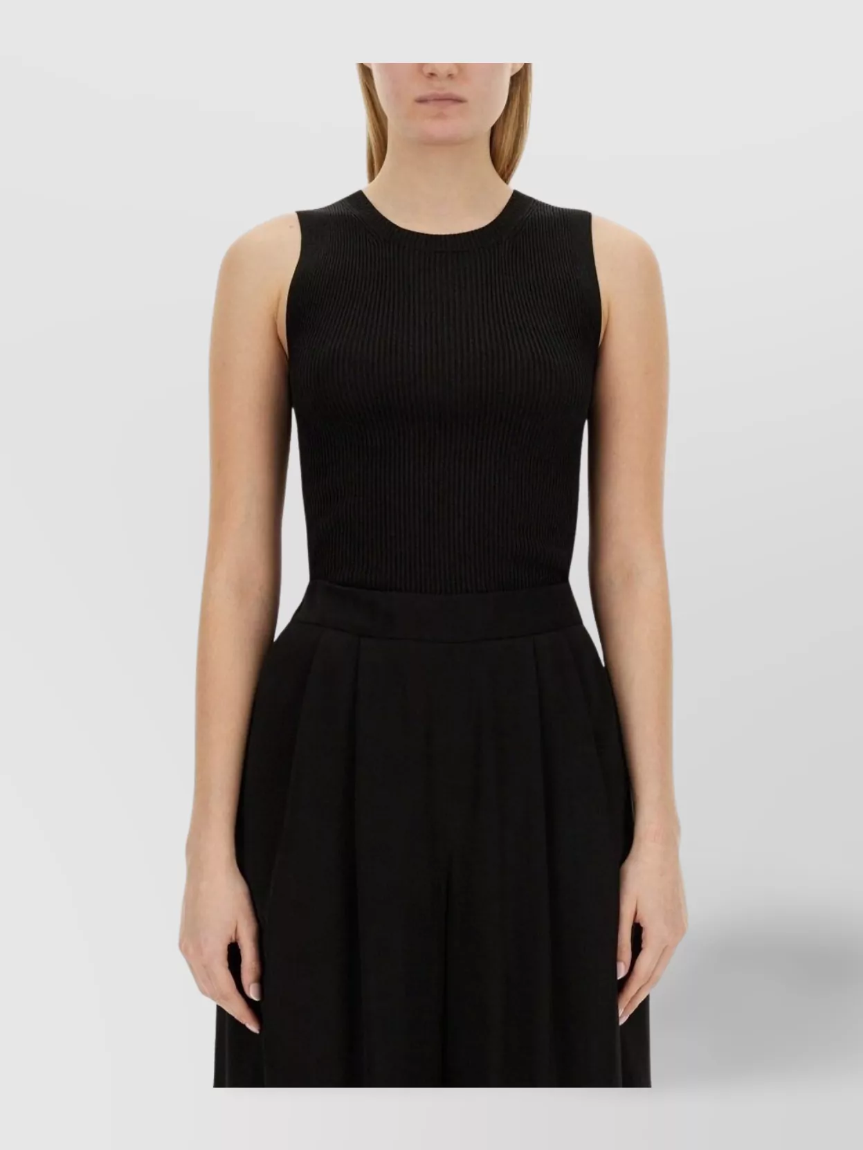 Fabiana Filippi Ribbed Slim Fit Sleeveless Knitted Tops