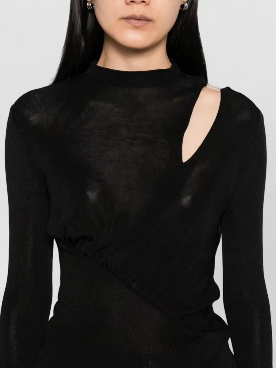 Self-Portrait Viscose High-Neck Cutout Blouse