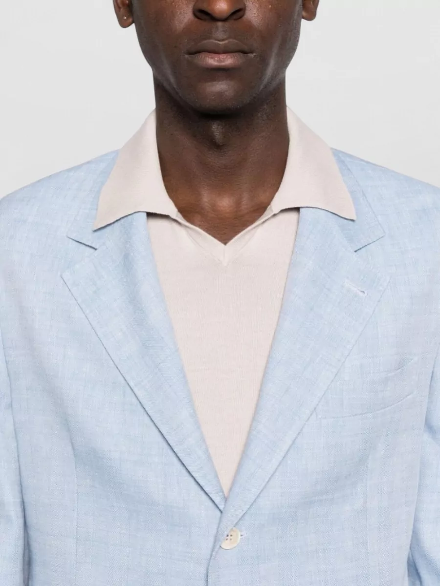 Brunello Cucinelli Linen And Virgin Wool Single Breasted Blazer