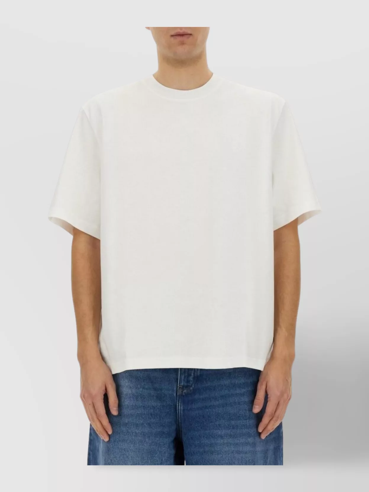 Studio Nicholson Jersey - Branded Easy Fit Ss T-shirt White Relaxed Fit T-shirt - Piu