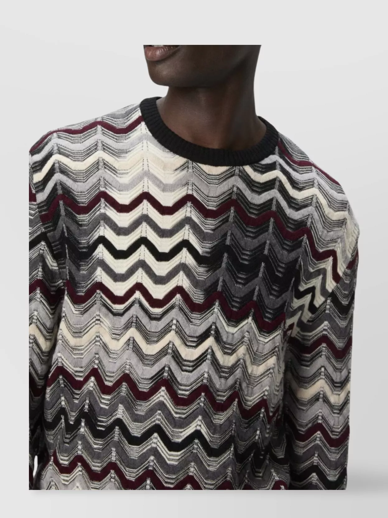 Missoni Geometric Pattern Crew Neck Long Sleeve Sweater