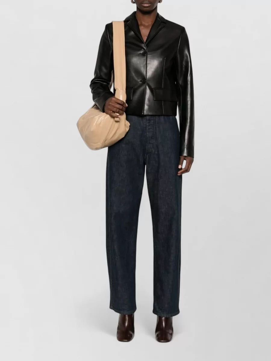 Semicouture Faux Leather Single-Breasted Jacket