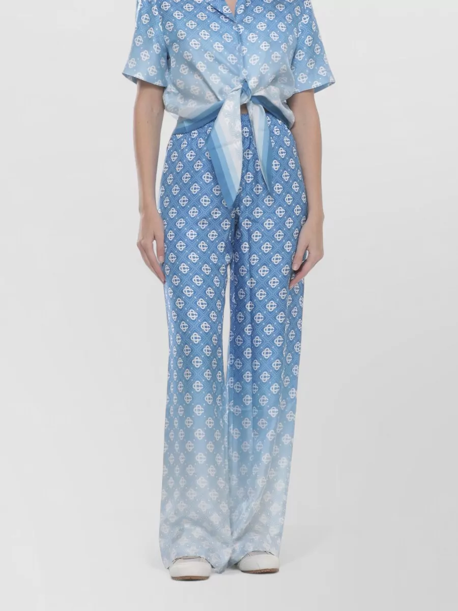 Casablanca Silk Printed Straight-Leg Trousers