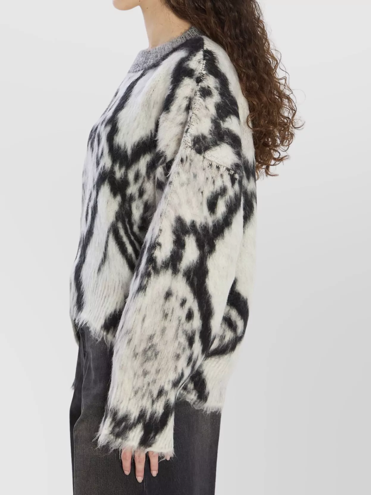 The Attico Cropped Python Print Sweater