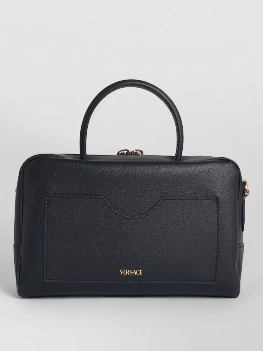 Versace La Medusa Boston Leather Crossbody Bag