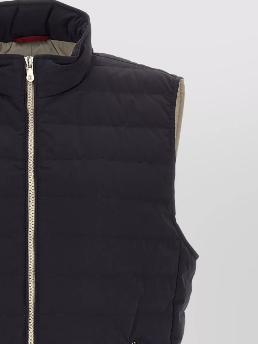 Brunello Cucinelli Padded Jackets With High Collar And Side Zip Pockets