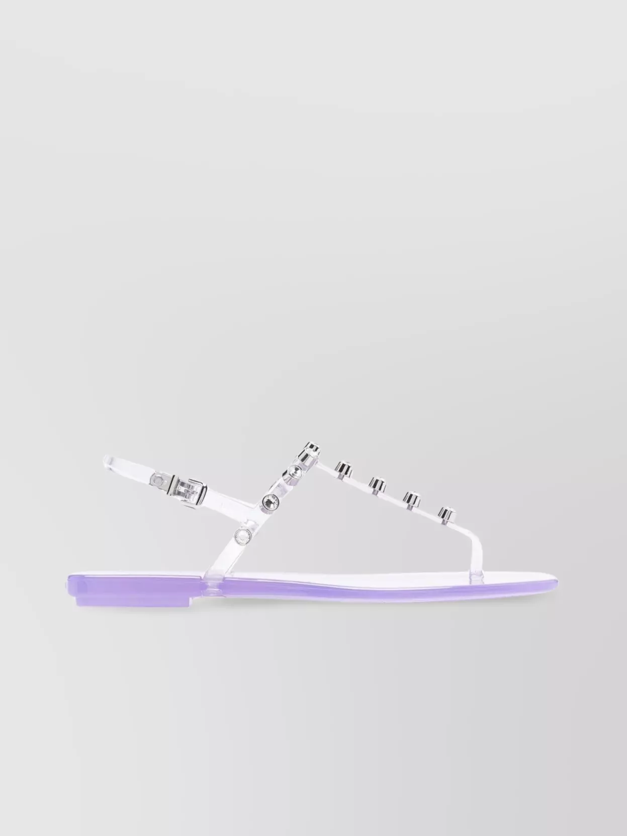 Shop Sergio Rossi Crystal Embellished Transparent Heeled Sandals In White