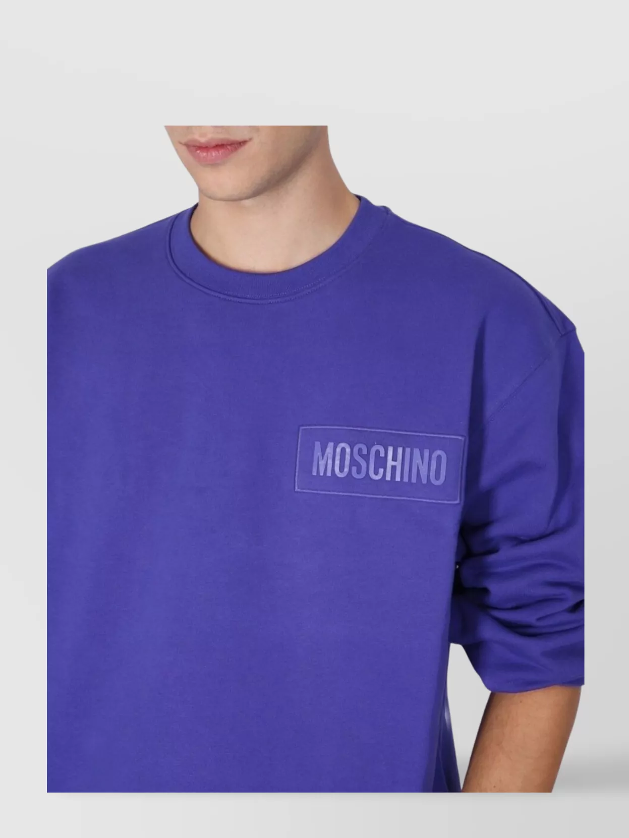 Moschino Logo Patch Crew Neck Sweater