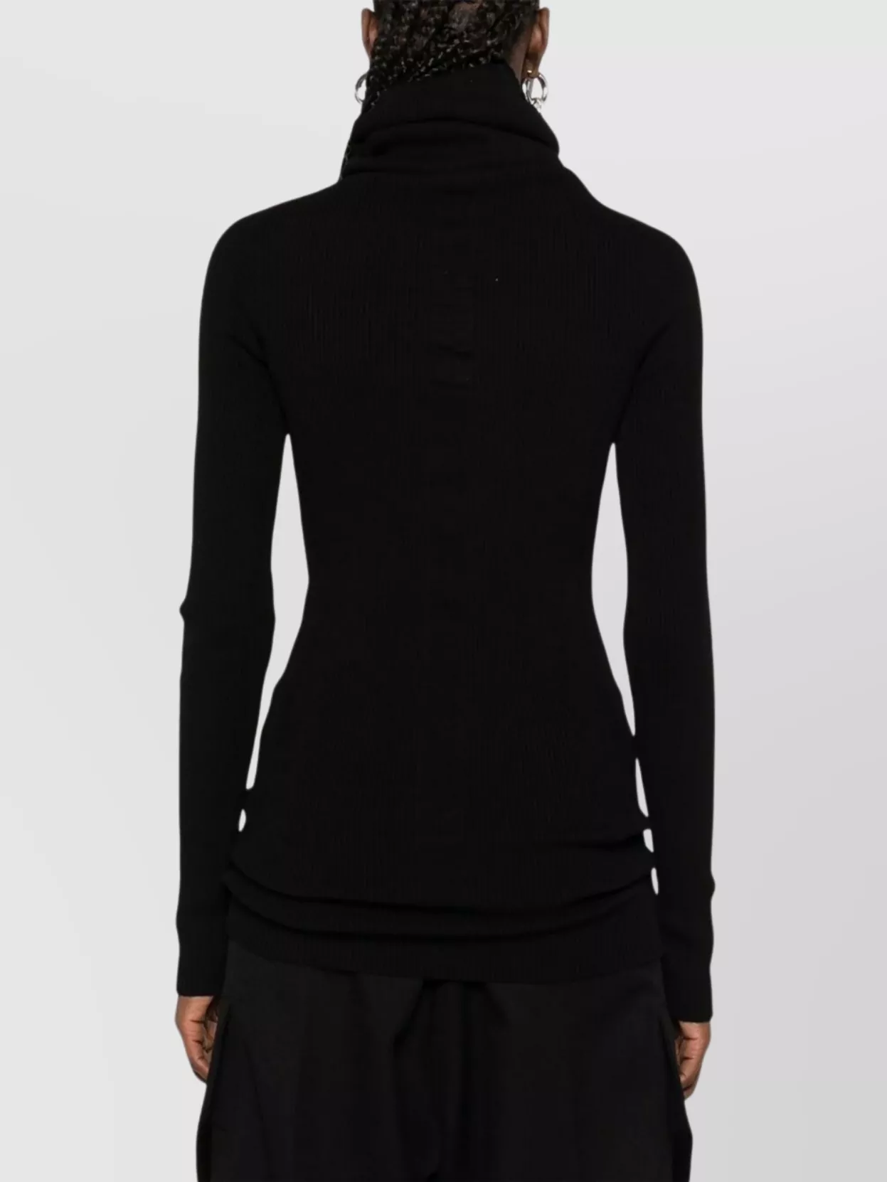 Rick Owens Ribbed Turtleneck Sweater Fitted Silhouette