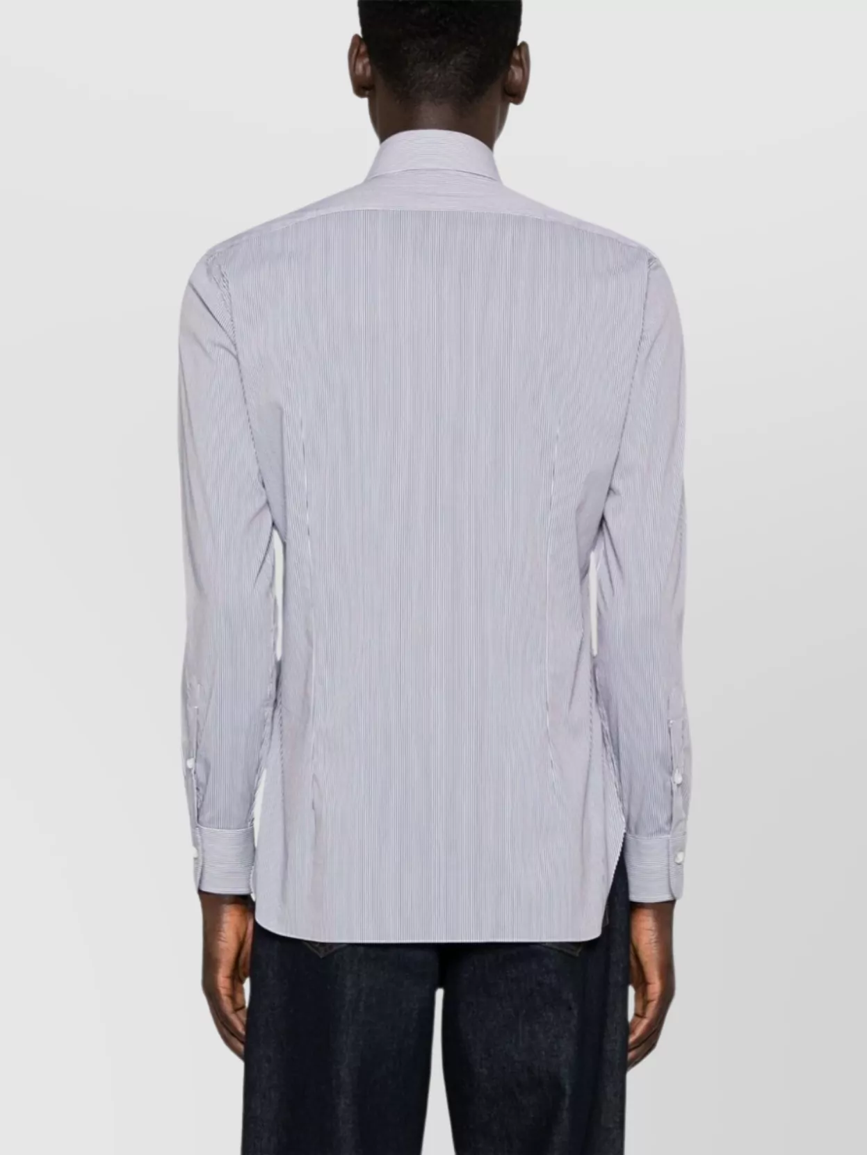 Barba Long Sleeve Shirt Curved Hem Design