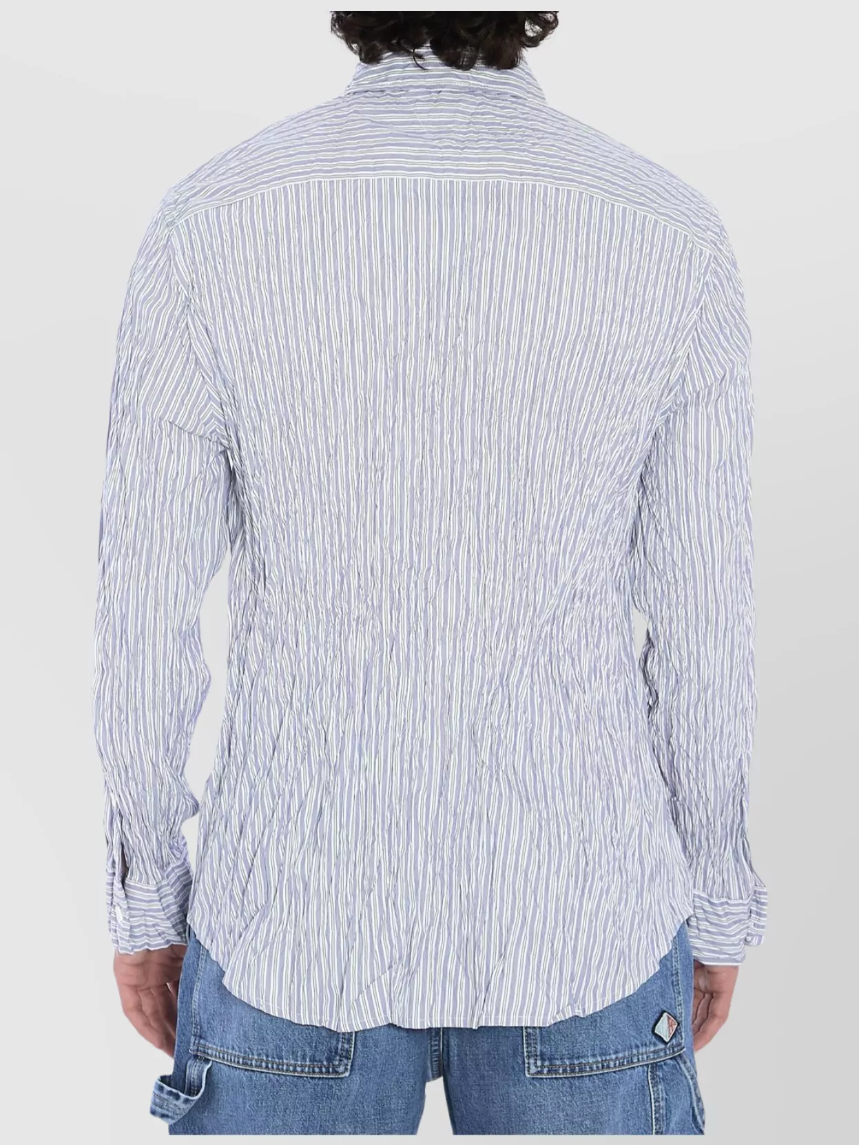 Bottega Veneta Crinkled Cotton Striped Shirt