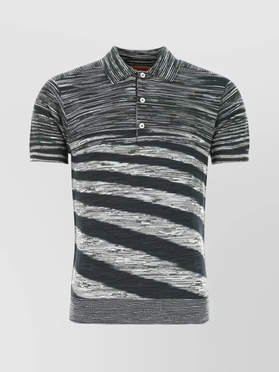Shop Missoni Polo Shirt With Sleek Stripes In Multicoloured