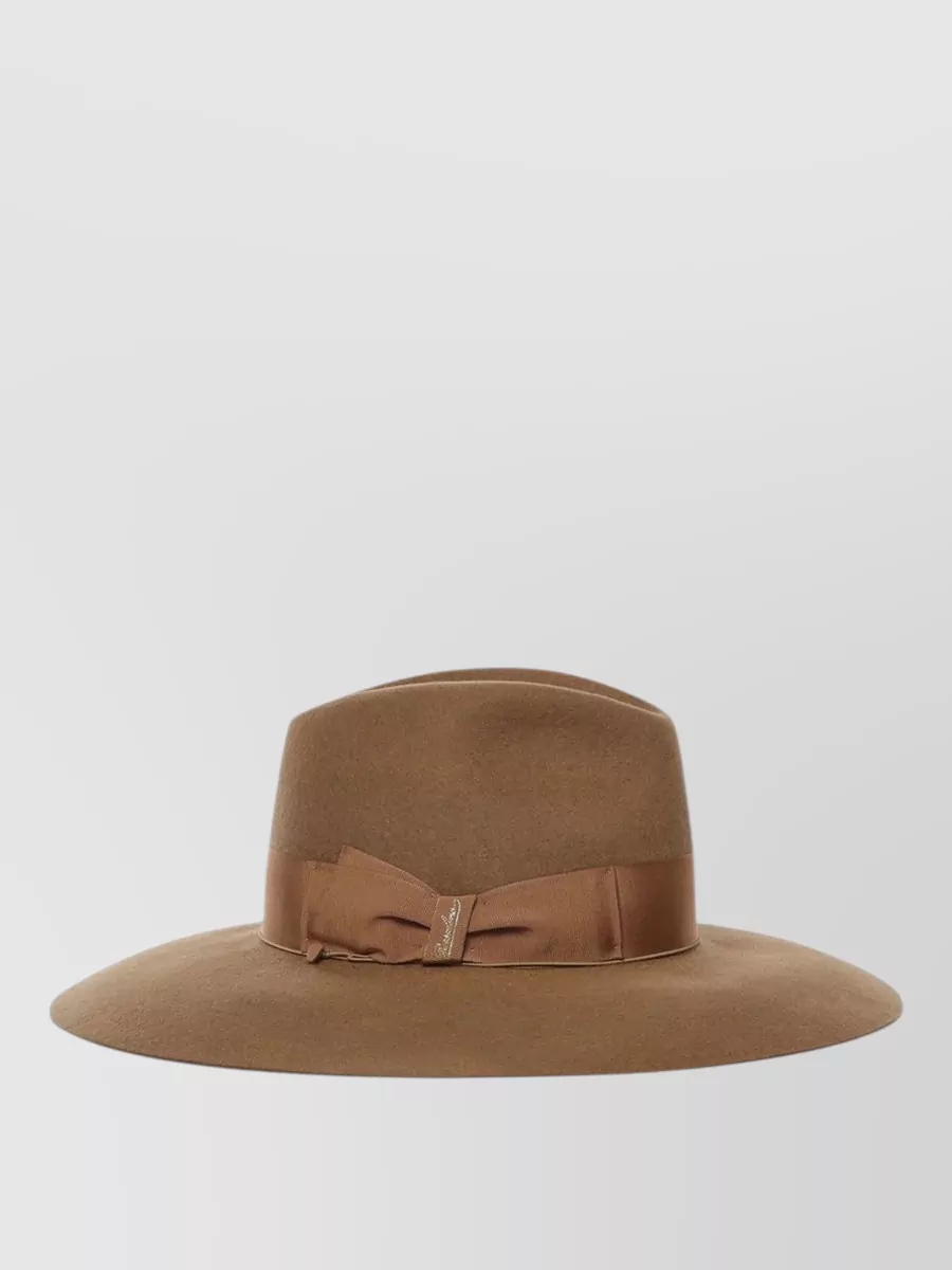 Borsalino rabbit fur wide brim fedora hat