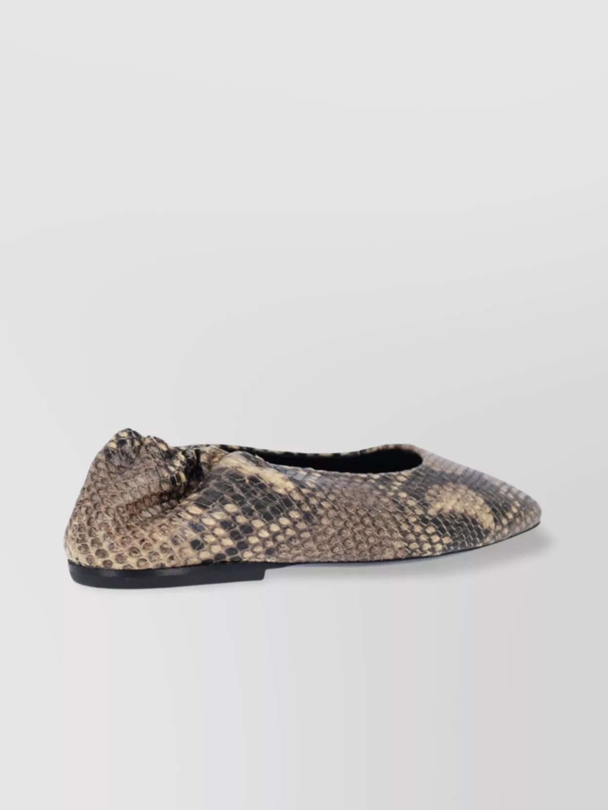 Dries Van Noten Snake Print Round Toe Flat Sole Ballerina Shoes