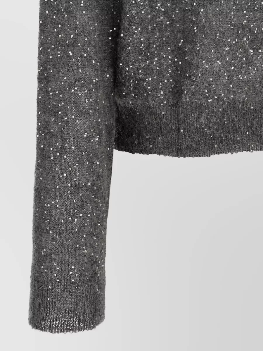 Nude Sequin Mohair-Blend Sweater