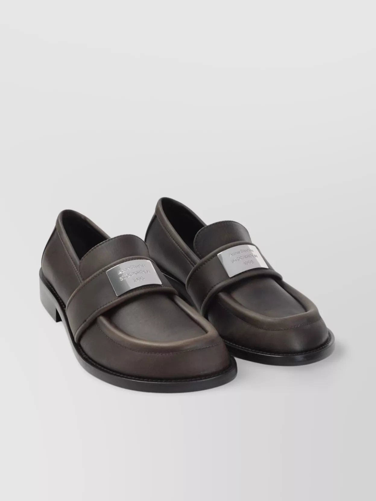 Acne Studios Brushed Nylon Loafers Silver Detail
