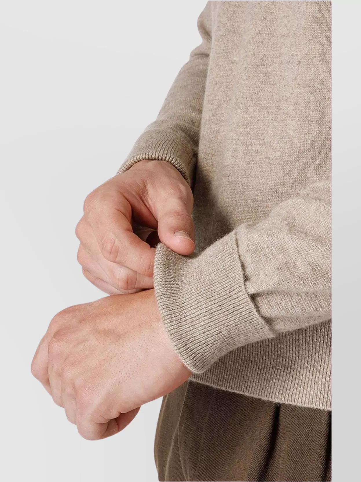 Drumohr Soft Ribbed Neckline Sweater In Neutral