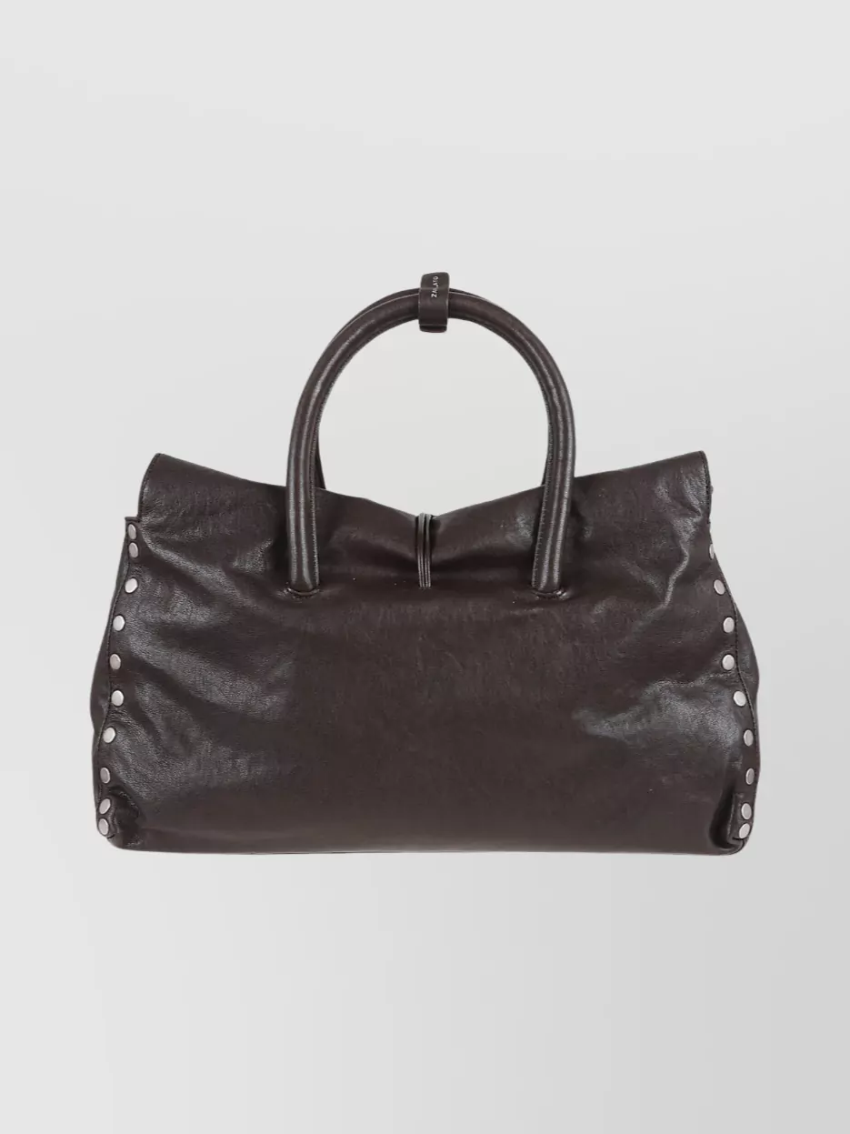 Zanellato Vintage Glossy Shoulder Bag Studded Design