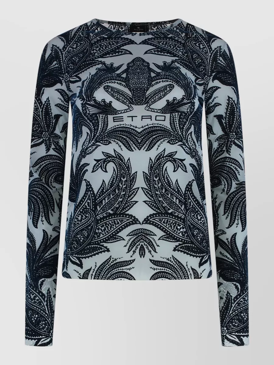 Etro printed tulle top
