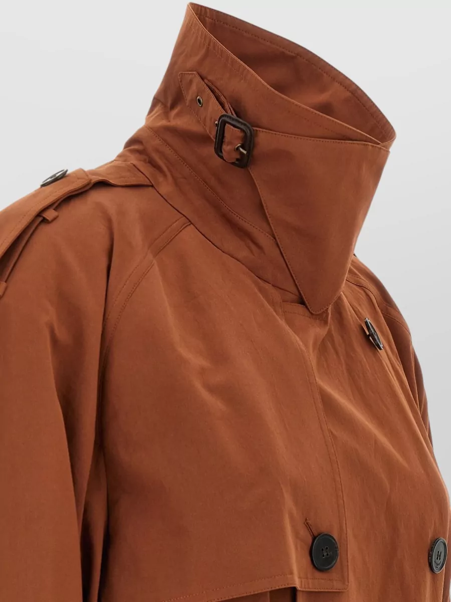 Saint Laurent Cotton Silk Double-Breasted Belted Trench Coat