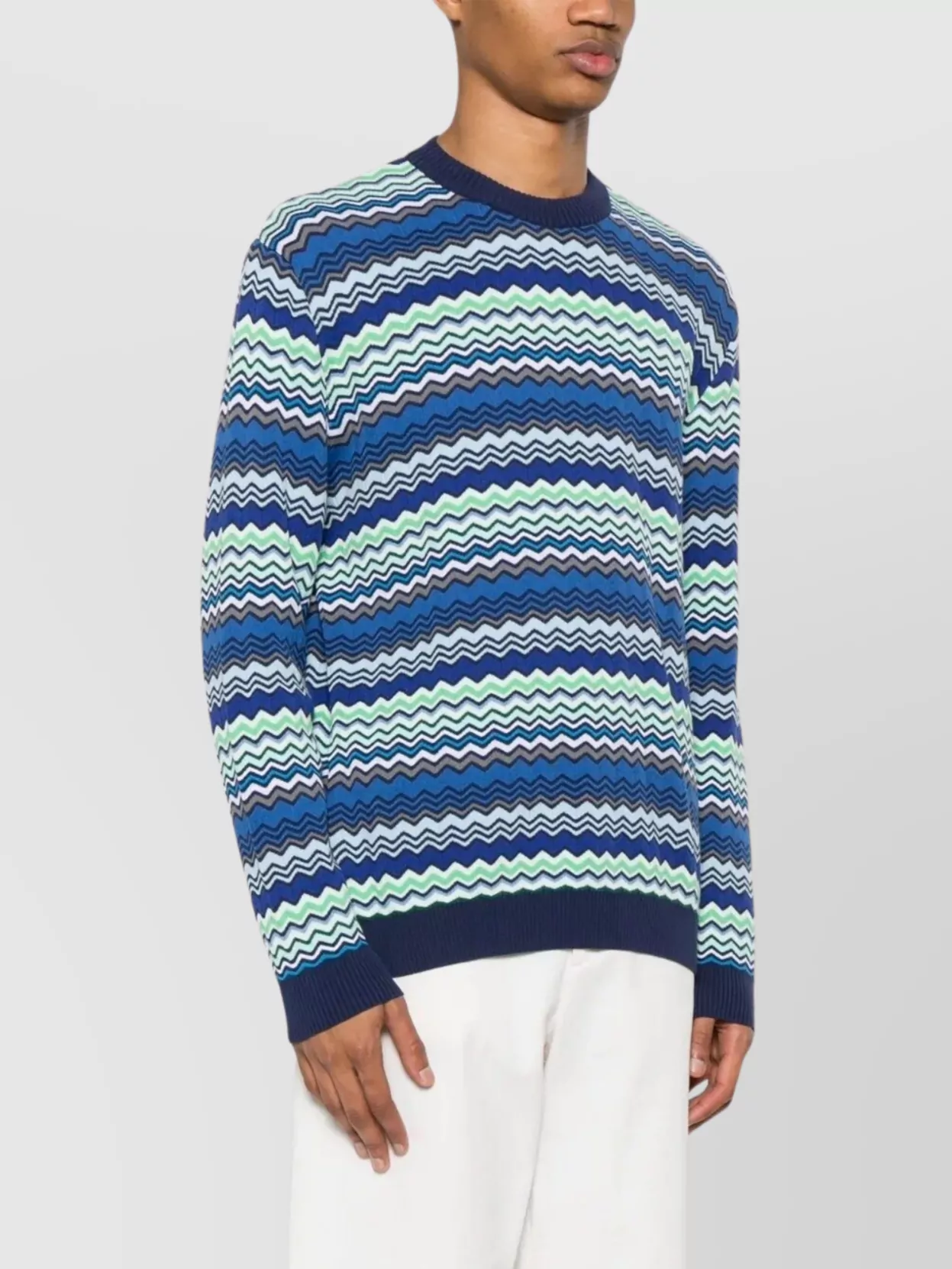 Missoni Handcrafted Zigzag Pattern Crewneck Sweater
