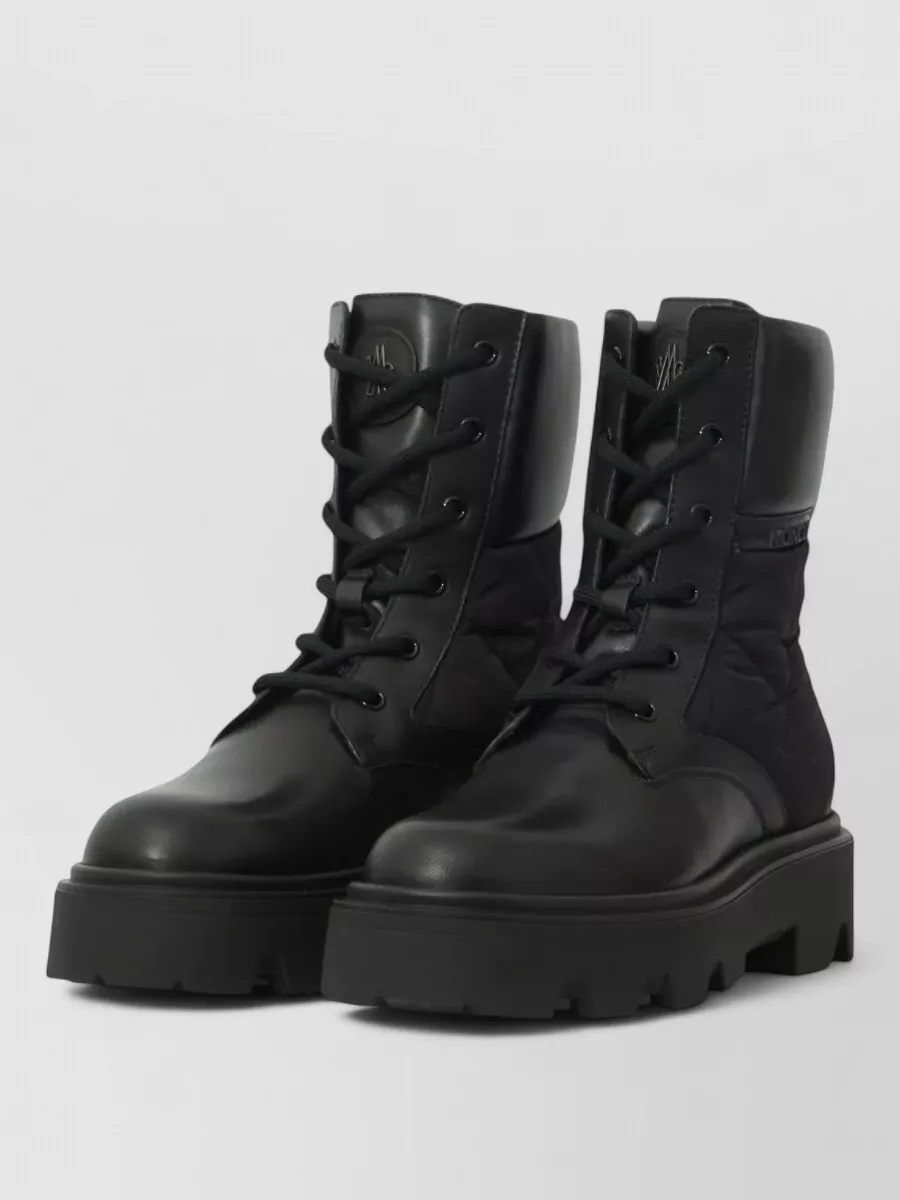 Moncler leather quilted ankle boots