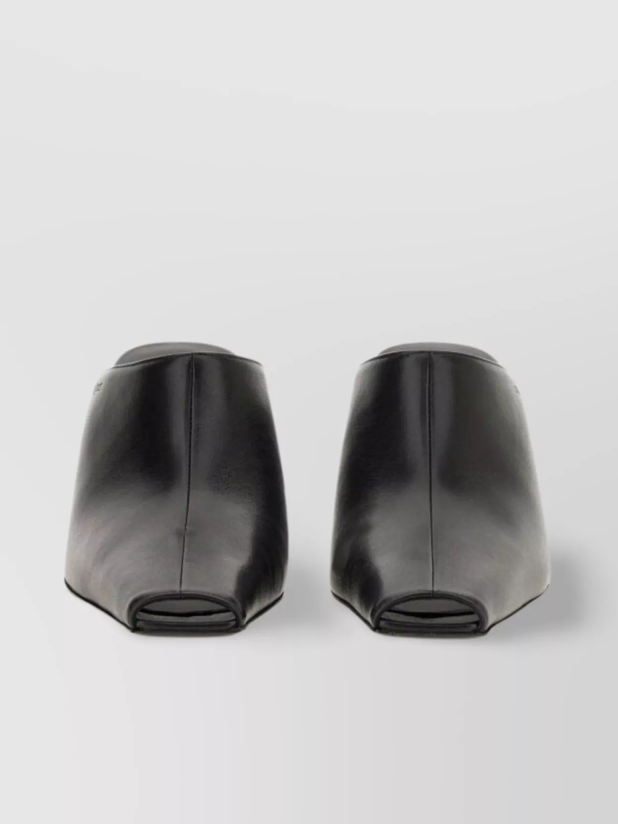 COURRÈGES SQUARE TOE BLOCK HEEL MULES