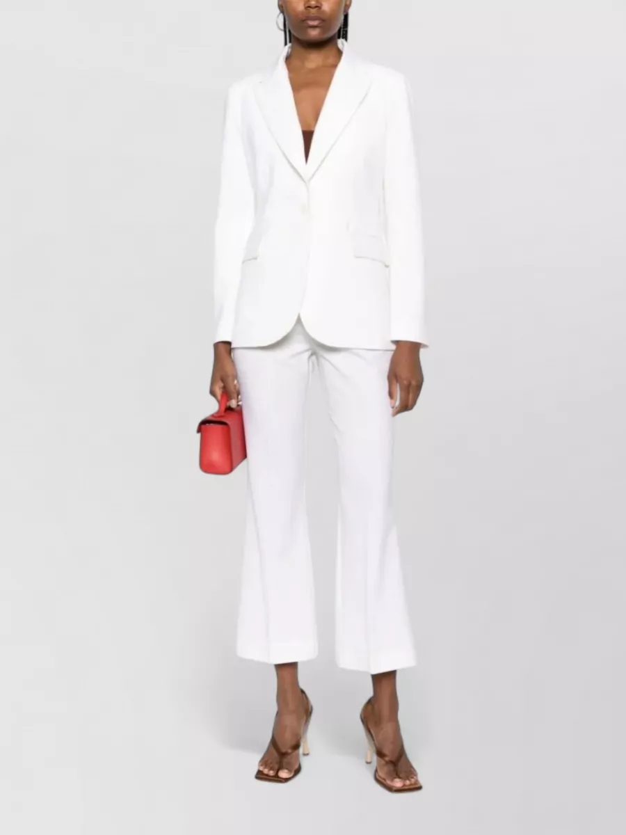 Parosh Wool Mid-Rise Cropped Flared Trousers