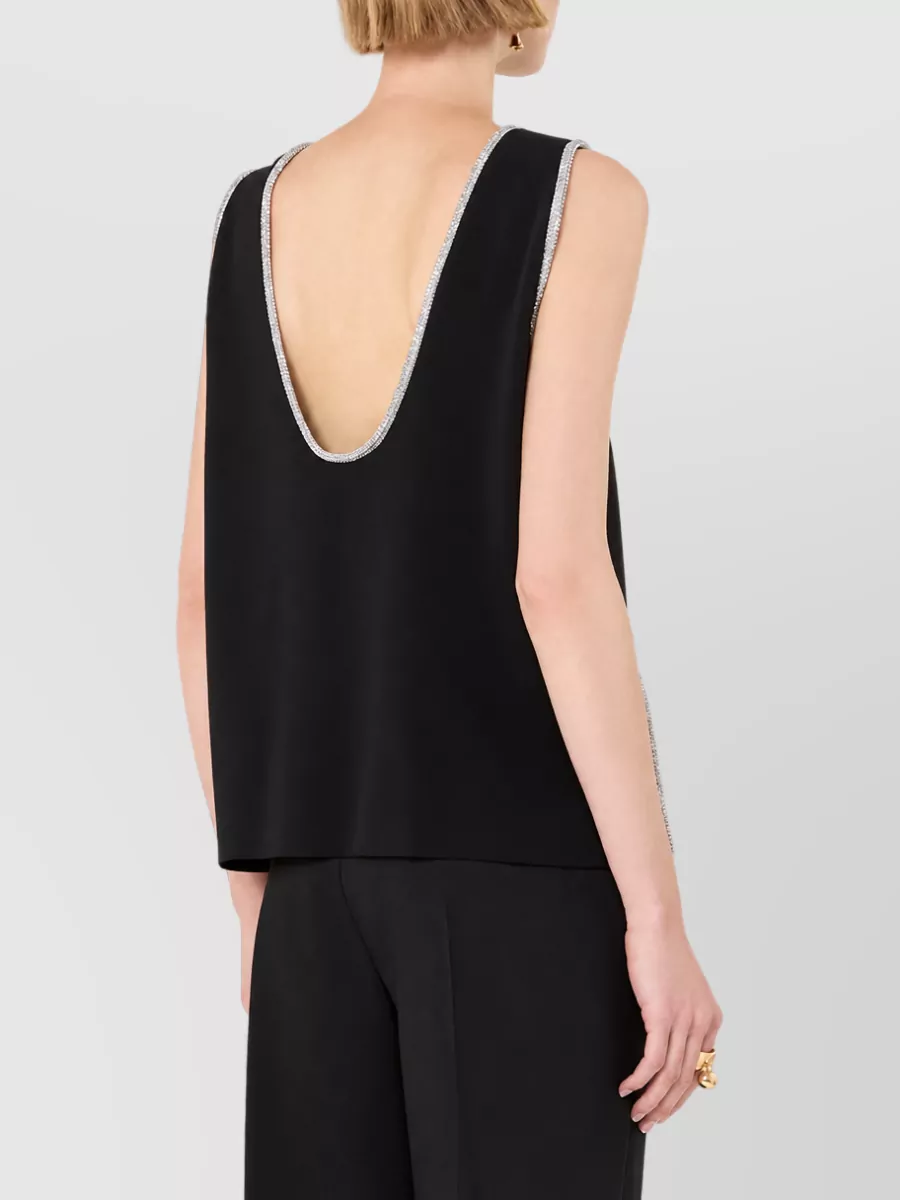 Sportmax Crystal-Embellished Sleeveless Top