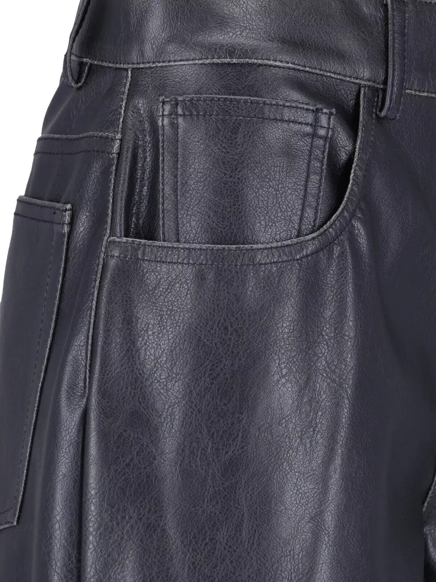 Mm6 Maison Margiela Faux Leather Knee-Length Straight Bermuda Shorts