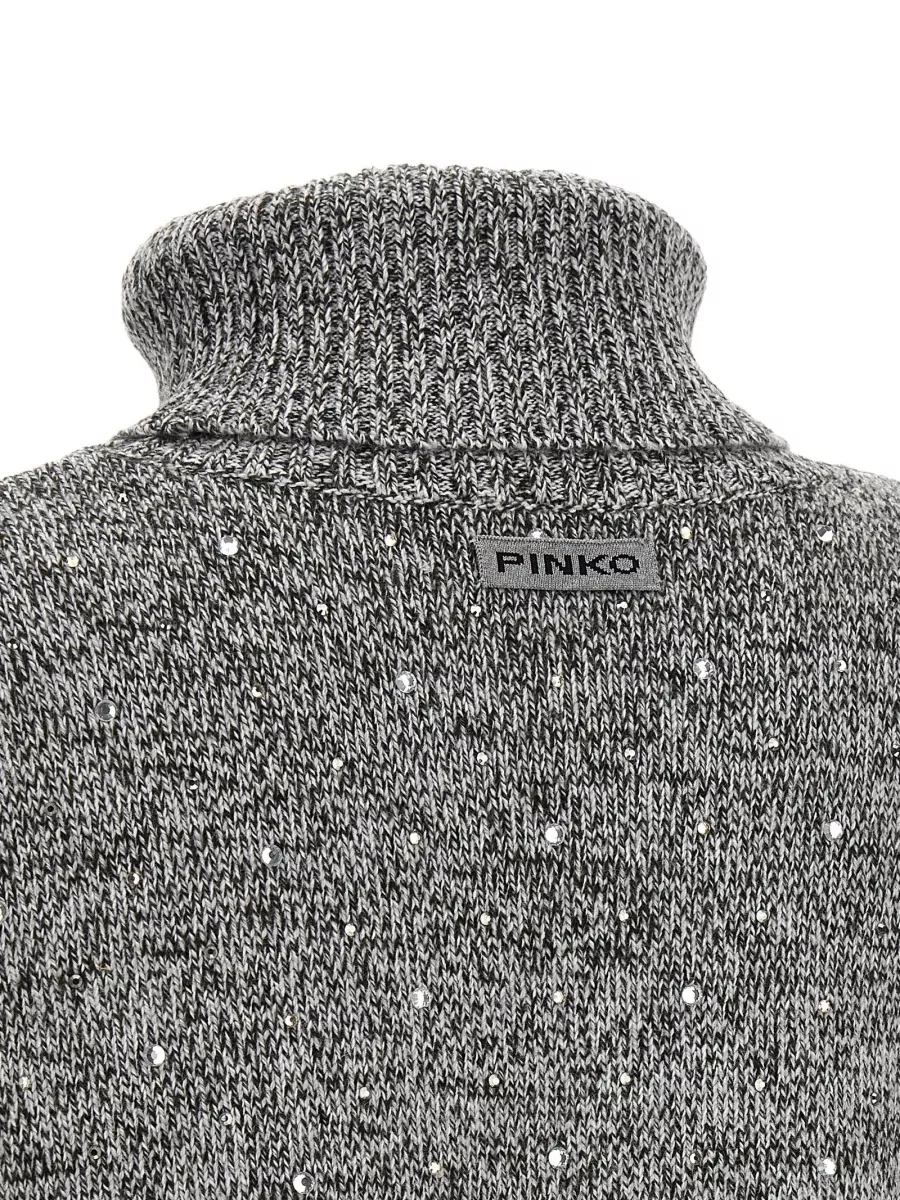 Pinko Crystal-Embellished Turtleneck Sweater