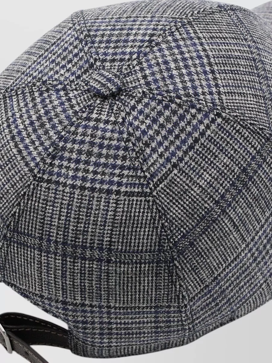 Brunello Cucinelli Checked Pattern Hat Curved Brim