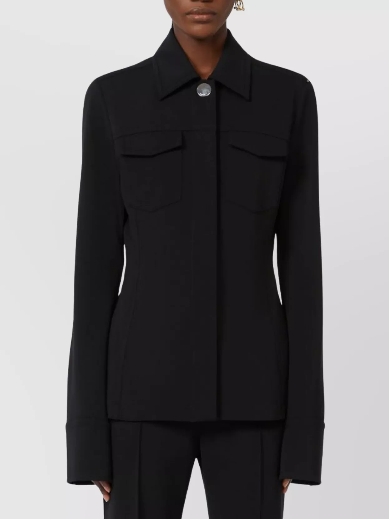 Sportmax Tailored Suit With Relaxed Fit And Vertical Cuts In Black